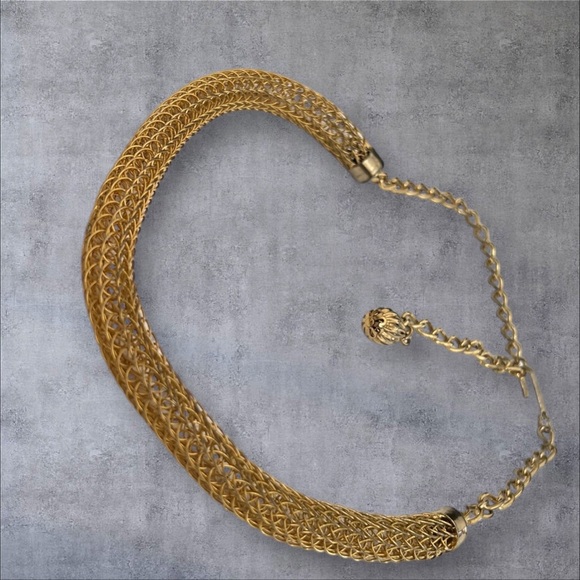 Vintage gold plated mesh chocker - Picture 5 of 6